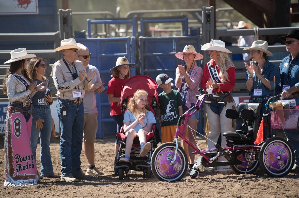 Brielle and Friends Receiving Her Adaptive Bike